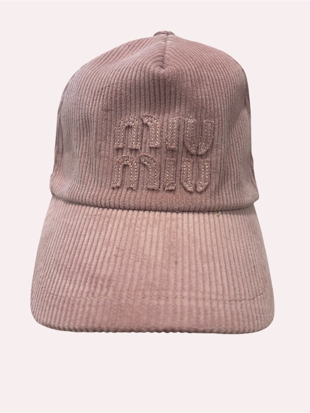 Miu Miu - Pink Corduroy Baseball Cap - Picture 2 of 5